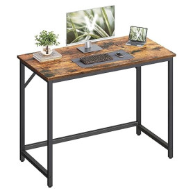 VASAGLE Bureau d'Ordinateur, Table, 50 x 100 x 76 cm, pour Bureau, Chambre, Salon, Cadre en Métal, Marron Rustique et Noir d'Enc