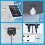 Aigostar- Ampoule solaire exterieur à suspendre 70W, câble de 11M, étanche IP65. Lampe solaire avec télécommande et cordon de tr