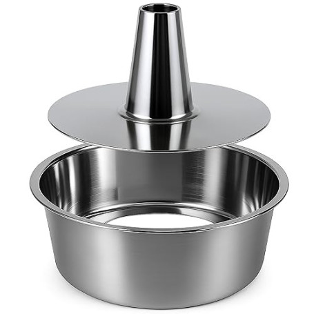 immer Moule à gâteau en acier inoxydable avec fond amovible – Moule Angel Cake, Gugelhupf et Chiffon Cake, sans revêtement PFAS,