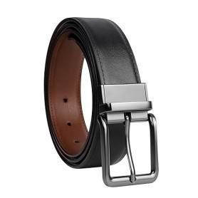 Amexo Ceinture homme cuir veritable, Réversible Double face ceinture homme, ceinture homme cuir pour Aux costumes, Jeans, Décont