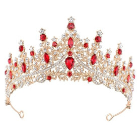 DRESHOW Couronne d'anniversaire pour Femmes Tiare de Cristal pour Filles Accessoires de Cheveux Tiare de Mariage Couronne de Pri