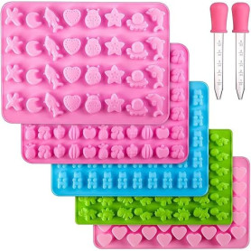 Moule Silicone Bonbon, 5 Pcs Mini Moules à Bonbons Gommeux, Moule En GeléE Plateaux, Moules En Silicone De Qualité Alimentaire A