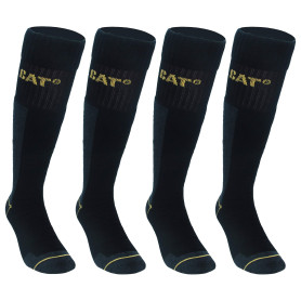 Caterpillar 4 Paires Chaussettes Longues Travail Hommes - Renforcées Talon et Pointe - Coton