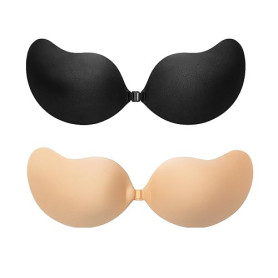 2 Paire Auto-adhésifs Soutien Gorge, Soutiens Gorge Adhesif Femme, Soutien Gorge sans Bretelles Invisible, Push Up Adhesif, Coqu