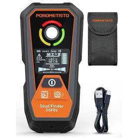 POROMETISTO 6 en 1 Détecteur Mural Rechargeable,Profondeur de détection 20-120 mm,Détecte Le Métal/Les Tuyaux/Les Tuyaux en Cuiv