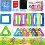 Vautvis Construction Magnetique Enfant, 61 Pièces Bloc de Construction Magnétique, Jeu de Aimantés, Jeu de Construction Magnétiq
