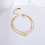 VASSAGO Bracelet trèfle à quatre feuilles en acier inoxydable pour femme - Bracelet porte-bonheur en forme de trèfle à quatre fe