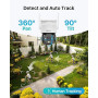 ZOSI Caméra de Sécurité WiFi Extérieure 1080P avec Alimentation Plugin, 360°/140° Pan/Inclinaison 2MP Caméra Vidéo WiFi, Détecti