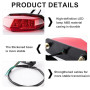 Smbxjer Feu Arrière Moto LED Rouge, Phare Stop Freinage Universel 12V, Signal d'Avertissement Étanche Haute Luminosité avec Boît
