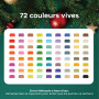 Zenacolor - Feutre Acrylique 72 Couleurs - Double Pointe - Pinceau & Fine - Feutres pour Coloriage Adulte - Feutres Acrylique Id