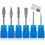 7 Pièces Embout Ponceuse Ongles en Carbure de Tungstène,3/32 Pouces Forets à Ongles Professionnelle Grain Moyen Éliminer Gel Acr