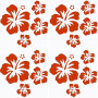 GORGECRAFT 4 feuille D'Autocollants Hawaïens en Forme de Fleur D'Hibiscus pour Voiture Autocollants Réfléchissants Rouges Vinyle