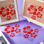 GORGECRAFT 4 feuille D'Autocollants Hawaïens en Forme de Fleur D'Hibiscus pour Voiture Autocollants Réfléchissants Rouges Vinyle