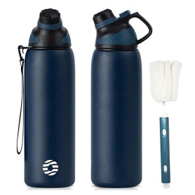 Fjbottle Gourde Isotherme avec Couvercle Magnétique - 400ml/600ml/800ml/1L/1.5L - Bouteille Isotherme Étanche sans BPA, Gourde I