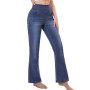 Chasehot Jean Femme Taille Elastique, Jeggings Taille Haute Bootcut avec Poches Flared Mode Slim Pantalon Denim Leggings Évasé J