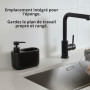 Kook Time Distributeur de Savon Cuisine avec Porte-Éponge 520 ML Curve - Organiseur d'Évier en Céramique pour Liquide Vaisselle 