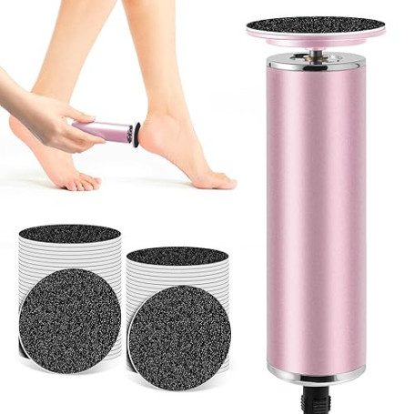 Rapeuse Pieds Electrique, Râpe Pieds Électrique, Rapeuse Anti-Callosités avec 60 Tampons, Lime Ponceuse pour Pieds, Pédicure Éle