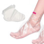 Lot de 100 chaussettes de pieds jetables en plastique avec autocollants, doublure de bain en cire de paraffine pour pieds, chaus