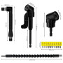 Dunkwckore 14 Pièces Renvoi D'Angle Visseuse Kit, Rallonge Visseuse, Renvoi D'Angle Perceuse, 105° Tournevis Flexible, 1/4" Embo