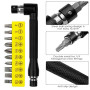 Dunkwckore 14 Pièces Renvoi D'Angle Visseuse Kit, Rallonge Visseuse, Renvoi D'Angle Perceuse, 105° Tournevis Flexible, 1/4" Embo