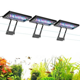 hygger Three Channel Clip On Éclairage Aquarium LED, 36W Full Spectrum Lampe Aquarium, 24/7 Lighting and DIY Mode with 7 Colors,