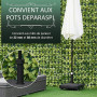 Outsunny Pied de Parasol Base de lestage Parasol carré 4 roulettes dim. 45L x 45l x 39H cm HDPE Noir