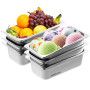 VEVOR Bac Gastronorme GN 1/3 Lot de 6, Récipient Inox pour Bain-marie 0,8 mm d'Épaisseur, Bac Inox Alimentaire 10 cm Profondeur,