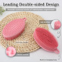 FREATECH Paquet de 2 Brosse pour Corps avec Peigne en Silicone à 2 Faces pour Bain & Douche, Nettoyage Efficace et Massage Fin, 