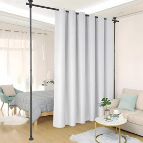 Tringle à Rideaux sans Percage, paravent Interieur ou Tringle Rideau Extensible sans Percage - Brise-Vue pour Salon, Chambre à C