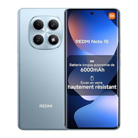 Xiaomi REDMI Note 15, Smartphone 8+256Go, Batterie Longue autonomie 6000mAh, Résistance à l'eau IP64, Appareil Photo Ultra-Net 1