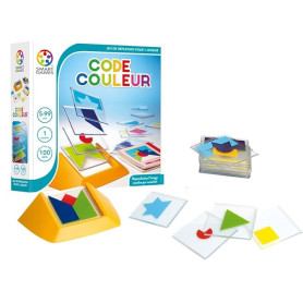 SmartGames - Code Couleur - Jeu de Réflexion - Reproduisez l'image Couche par Couche - Livret de 100 Défis - 9 Couleurs - 1 Joue