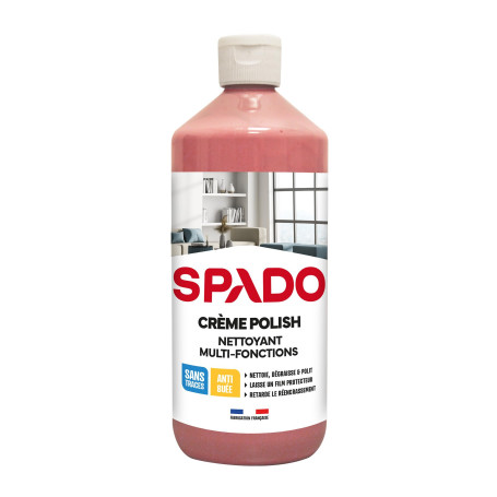 SPADO - Crème Polish nettoyant multi fonctions - Nettoie, dégraisse et polit - Protège - Pour vitre, alu, inox, chrome et plasti