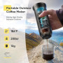 Yospinber Cafetière Portable 3 en 1, Cafetiere Rechargeable Expresso Machine a Cafe compatible avec capsules Ness-preso, Dolce-G