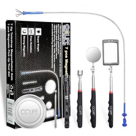 CCLIFE Kit de 7 pièces Aimant telescopique - Miroir telescopique mecanique LED