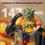 AIRMSEN Extracteur de Jus à Froid Avec Goulotte Extra Large de 147 Mm, Capacité de 2,1 L, Extracteur de Jus pour Fruits et Légum