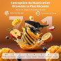 AIRMSEN Extracteur de Jus à Froid Avec Goulotte Extra Large de 147 Mm, Capacité de 2,1 L, Extracteur de Jus pour Fruits et Légum
