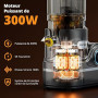 AIRMSEN Extracteur de Jus à Froid Avec Goulotte Extra Large de 147 Mm, Capacité de 2,1 L, Extracteur de Jus pour Fruits et Légum