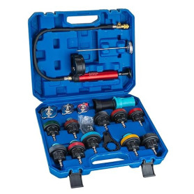 GOTLUCK 19PCS Testeur de Système de Refroidissement,Kit de Test de Pression Radiateur Système,Pompe de Liquide de Refroidissemen