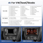 5G WiFi 2+64GB Android Autoradio Wireless Carplay pour VW Golf 5 6 Polo Seat Skoda Écran Tactile 9 Pouces Bluetooth Poste Radio