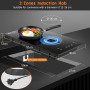 KICHPOWER Plaque Induction 2 feux Encastrable, Plaque de Cuisson Electrique 30cm, Commande Tactile, 3300W, 9 niveaux de puissanc