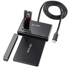 SUIDEK Adaptateur SSD M.2 NVMe, Lecteur de Disque Dur Type-C 10Gbps vers M2 et SATA, Boîtier SSD Externe PCIe NVMe pour Toutes L