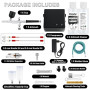 Roizefar Aérographe Kit Complet 55 PSI, Double Action Anti-bouchage pour Maquette avec des Nettoyants 4x100ml, 3 Tailles de Buse