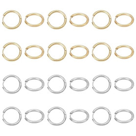 UNICRAFTALE 32pcs 2 couleurs Boucles D'Oreilles Créoles Huggie 20mm Manchette d'Oreille Doré Boucle d'Oreille Créole Acier Inoxy