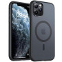 TOCOL Coque Magnétique pour iPhone 11 Pro Max 6,5 Pouces, Compatible avec MagSafe, Coque Mat Translucide Fine Antichoc, Noir