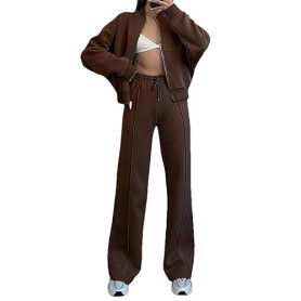 amropi Survêtement Femme Ensemble de Veste à Zippé et Pantalon Jogging