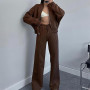 amropi Survêtement Femme Ensemble de Veste à Zippé et Pantalon Jogging