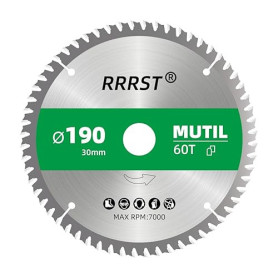 RRRST Multi Matériau Lame de Scie Circulaire 190 x 30 mm, 60 dents - pour Aluminium, Cuivre, Métaux non ferreux, Bois, Stratifié