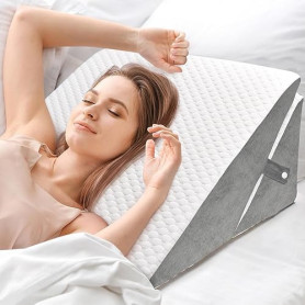 INFANZIA Coussin incliné pour lit, Coussin de Coin, Oreiller Triangle Pliable en mémoire de Forme pour l'apnée du Sommeil, Reflu