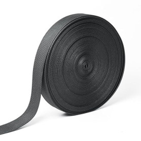 GTNCE Ruban Sangle en Polypropylène Noir 25 mm, 30 m Attache Cable Reutilisables Nylon, Ruban Ceinture en polypropylène, Ruban C