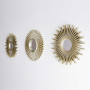 BONNYCO Miroir Murale 3 Pièces. Miroir Rond Soleil pour Decoration Murale dans Maison, Salon et Chambre. Ornements Accrocher au